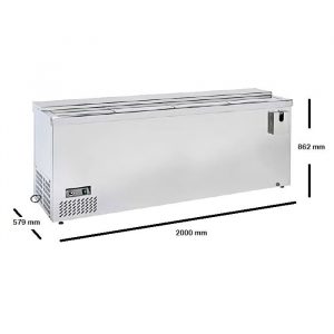 BOTELLERO ACERO INOXIDABLE 2000MM MEDIDAS