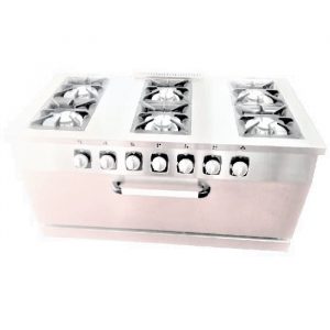 COCINA INDUSTRIAL 6 FUEGOS CON HORNO, SERIE MAGMA