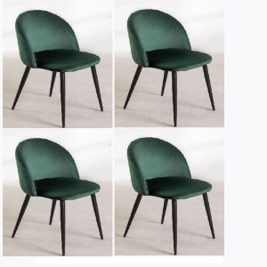 Lote 4 Sillas Terciopelo Verde